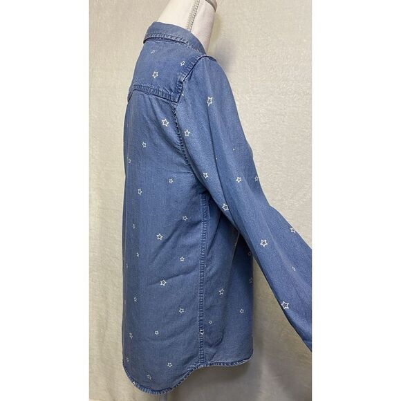 Gap Jean Button Down Shirt With Stars Women's Size M - Picture 10 of 15